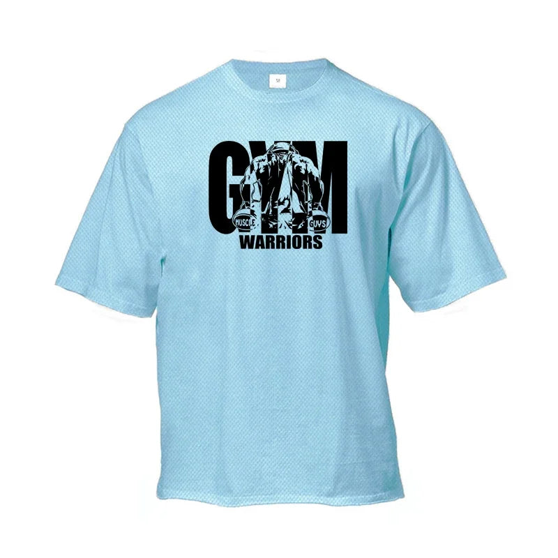 Summer Oversized Running T-shirts Mens Dropped Shoulder Half Sleeve Tee.