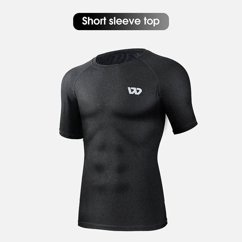 WEST BIKING 3Pcs Sport Sets Men's Short Sleeve T-shirt Loose Shorts.