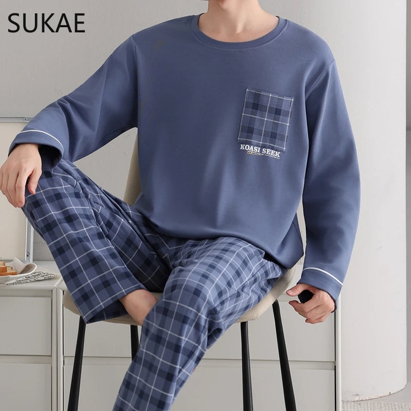 Smart Casual Boys Big Pajamas Set Autumn Winter.