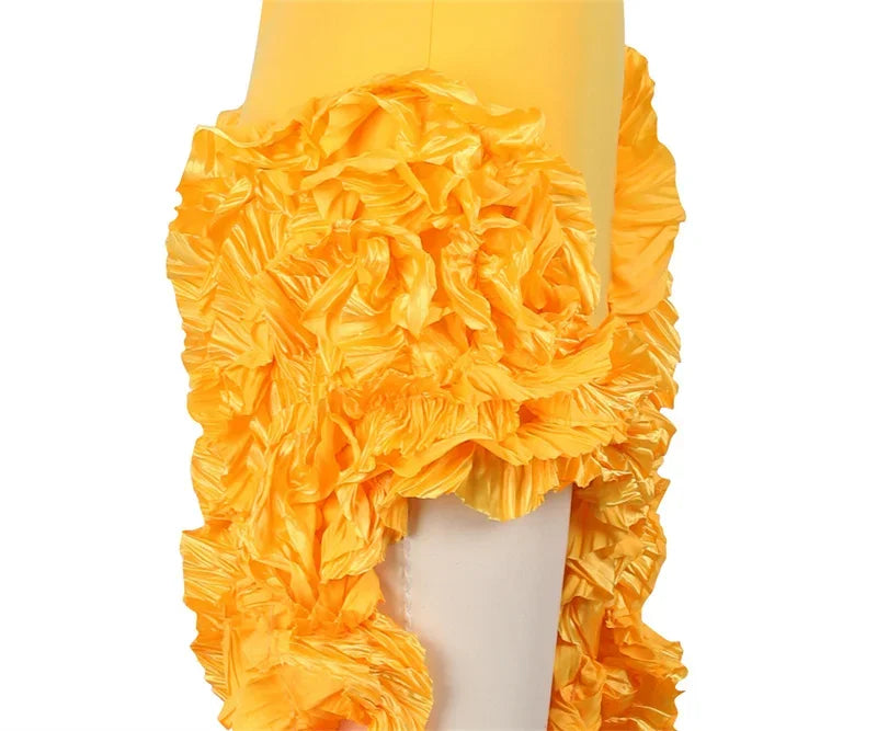 Elegant Ruffles Tassel Birthday Dress for Women.