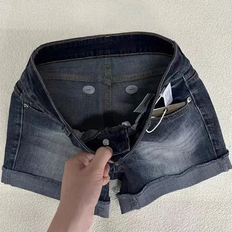 Summer Sexy Low Rise Hip Covering Hot Pants Women American Distressed.