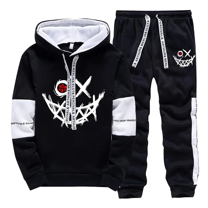 Hot Sales Mens Tracksuit Printed Single Piece Sweatshirts Sweatpants.