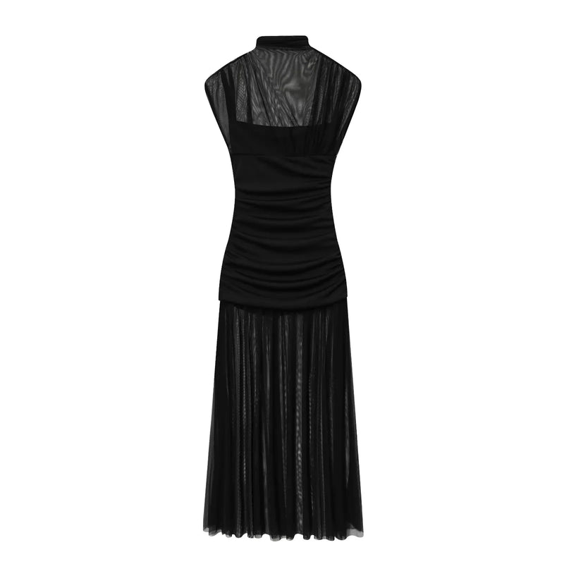 Elegant Women Dresses Wedding Guest Ladies Patch Work Tulle Dresses.