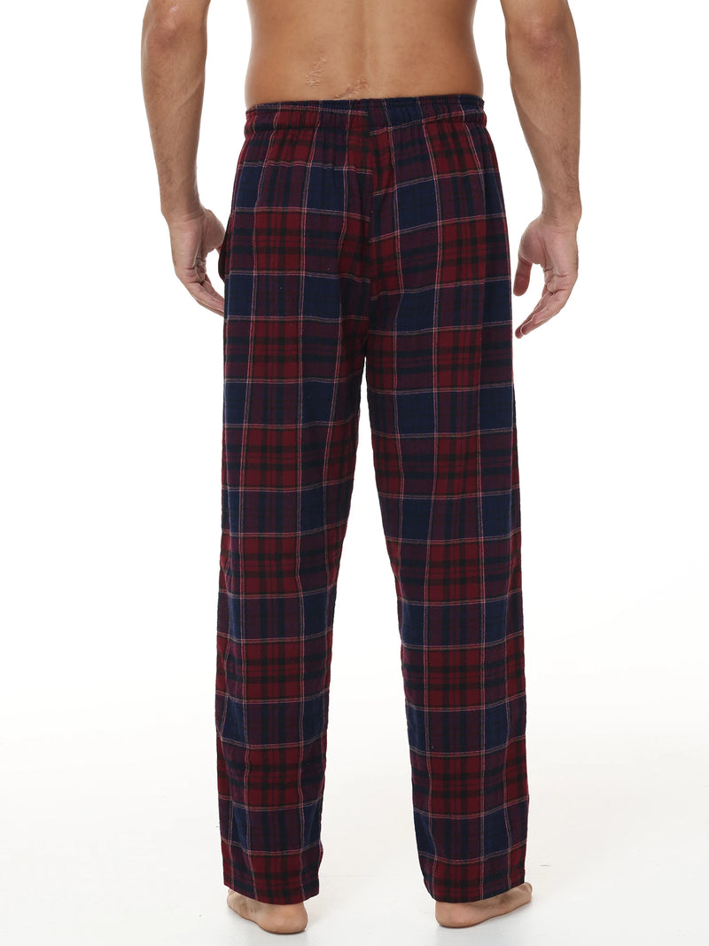 3Pcs Men's Plaid Pajama Sleeping Pants.