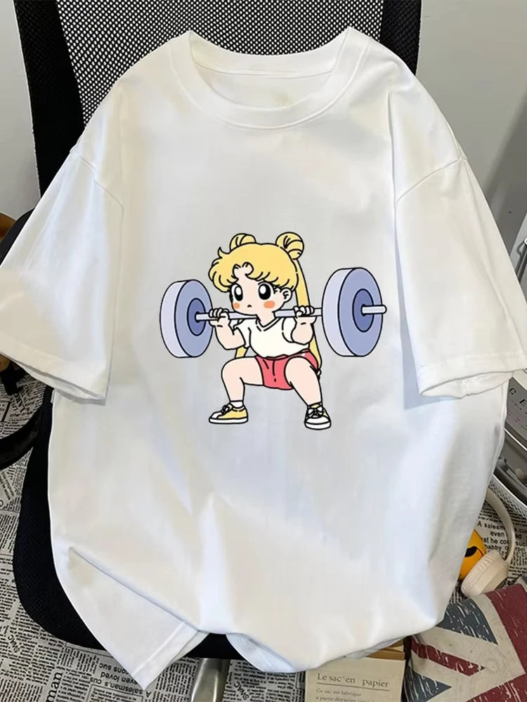 Sailor Moon Lifting Iron Fitness Women's T-Shirt.