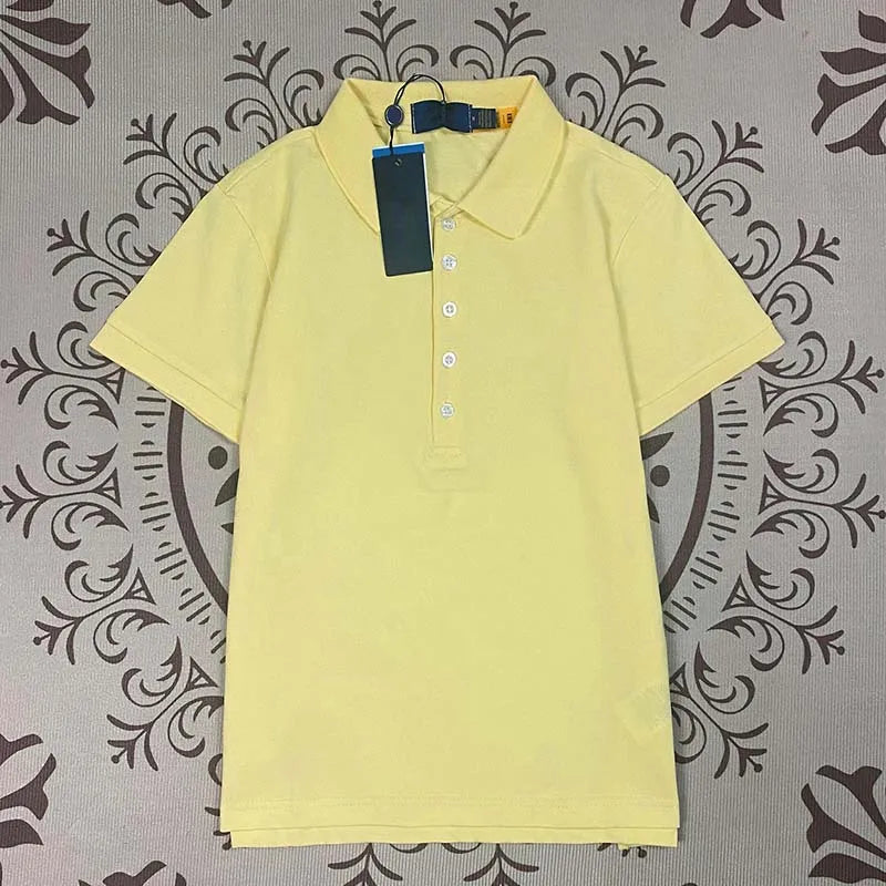 Fashionable Women's Casual Shirt Summer Collar Short Sleeved Solid Color.