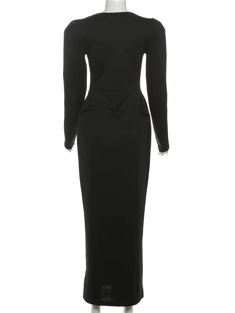 Kliou Casual Elegant Long Dresses Woman.