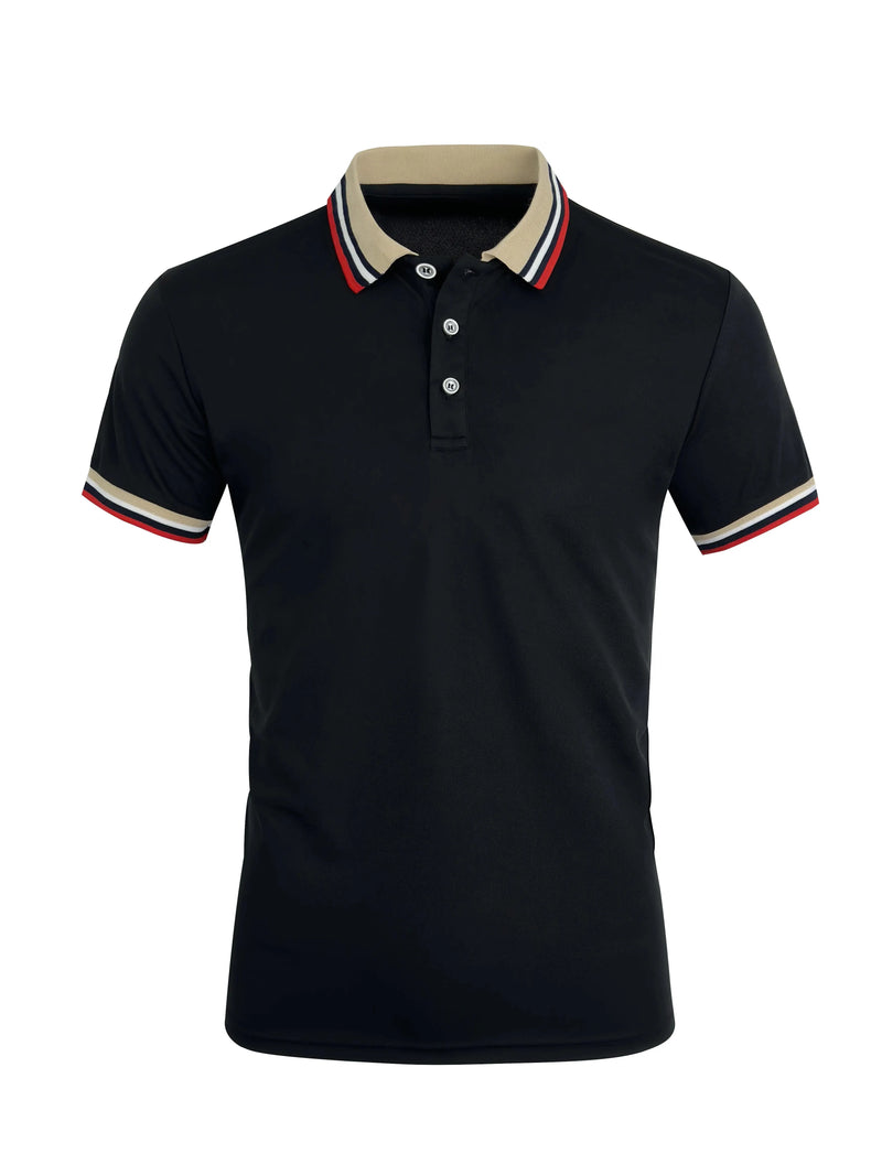 Men Summer Solid Casual Office Breathable Cotton Polo Shirt Fashion.