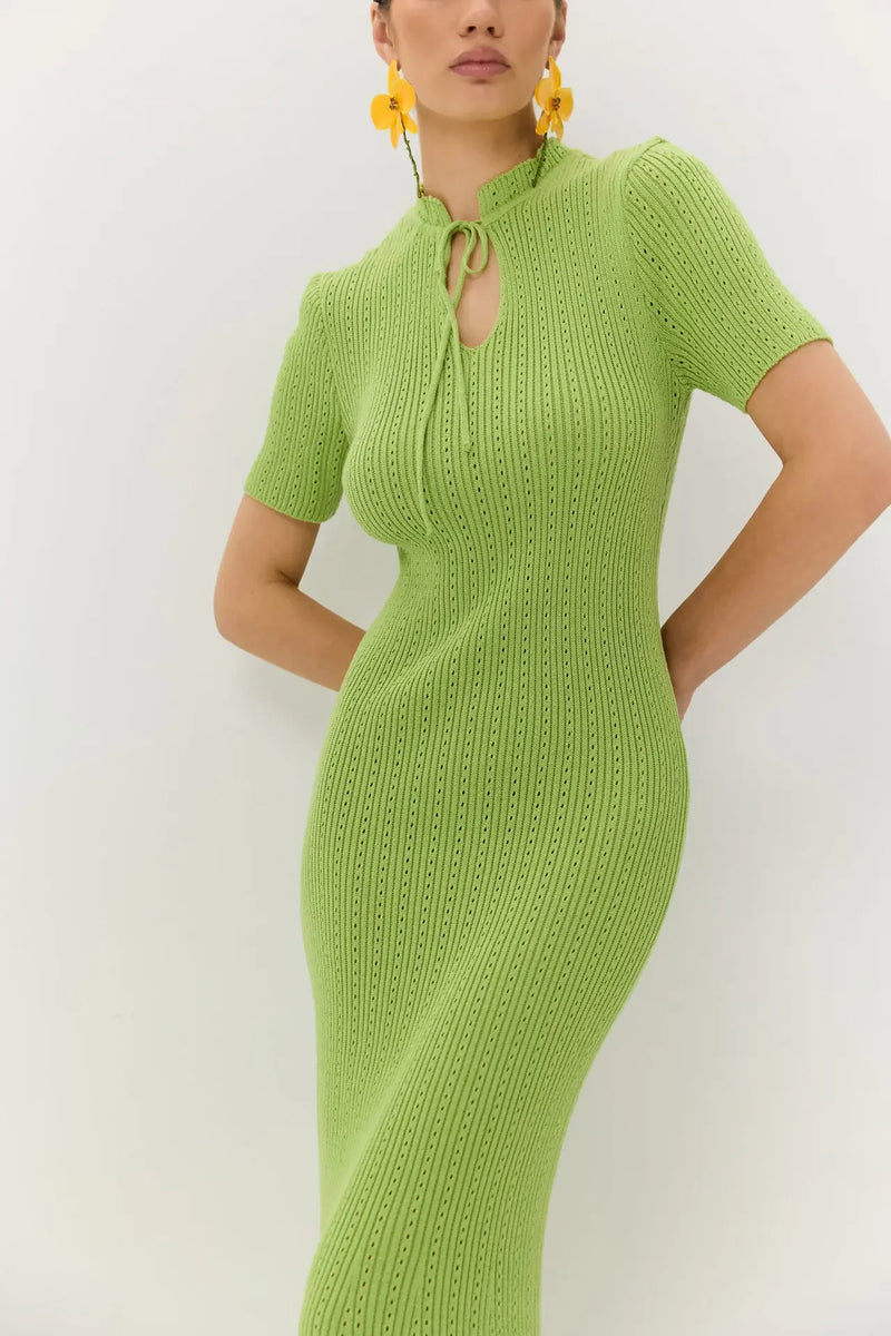 Elegant Sweater Dress Summer High Waist Woman Dress.