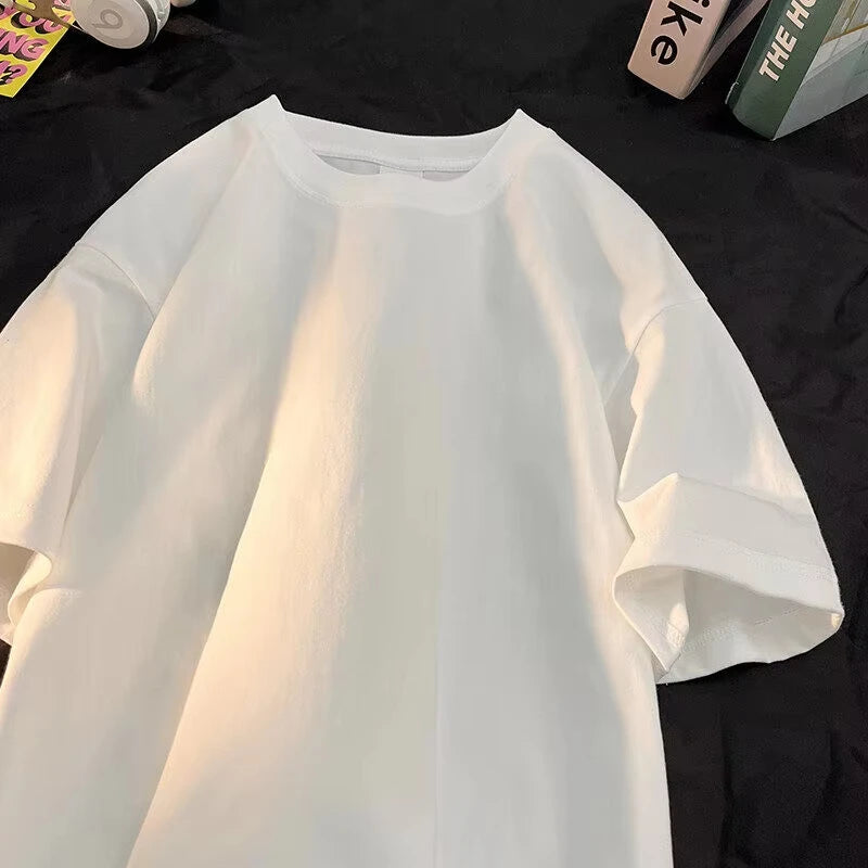 Summer Pure Cotton Men's and Women's Casual Sports Loose Soft Short-sleeved.