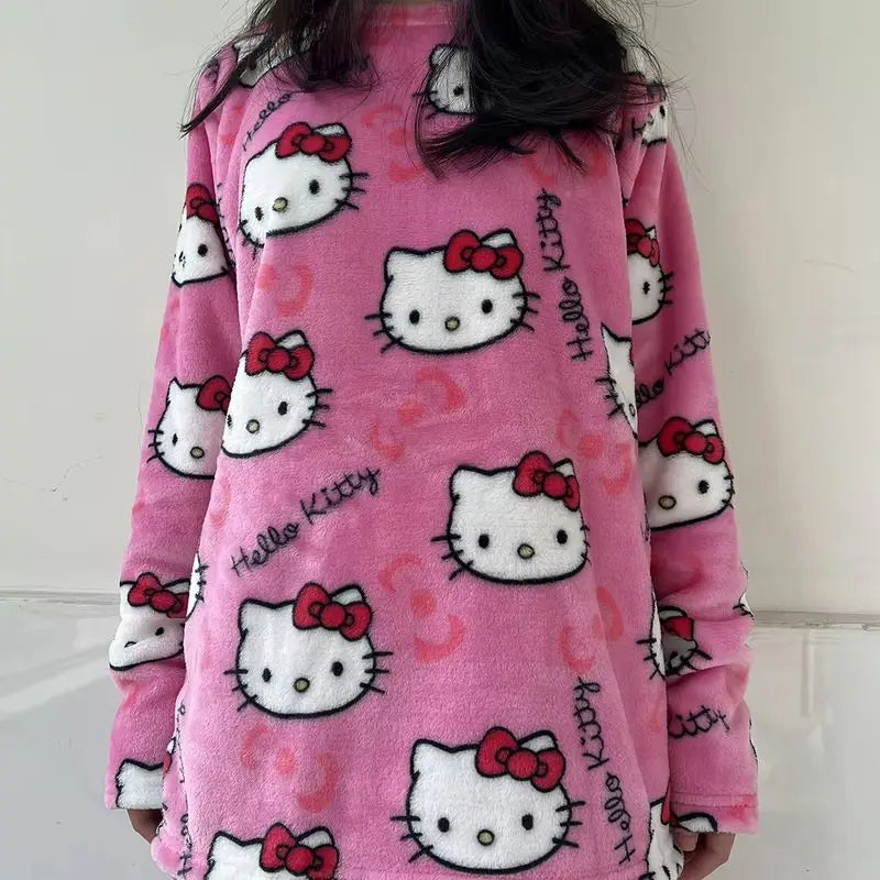 Women’s 2Pcs/Set Sanrio Hello Kitty Anime Pajamas Pants.