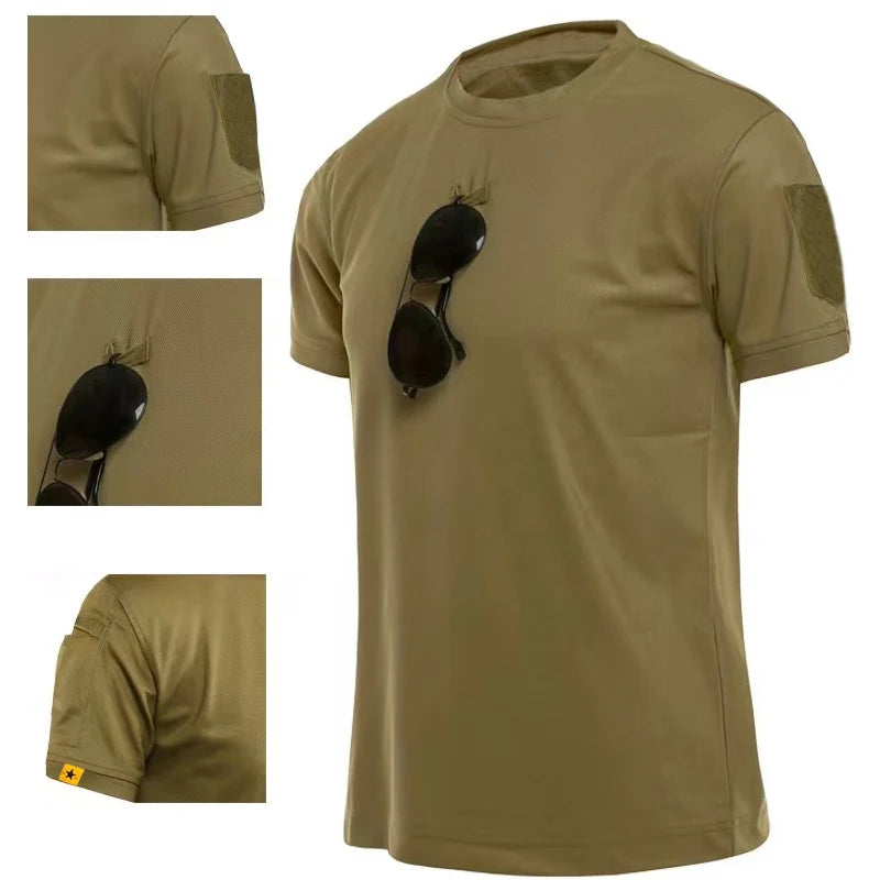 Men's Summer T-shirt Male Camping Hiking Trekking Fishing Training Running.