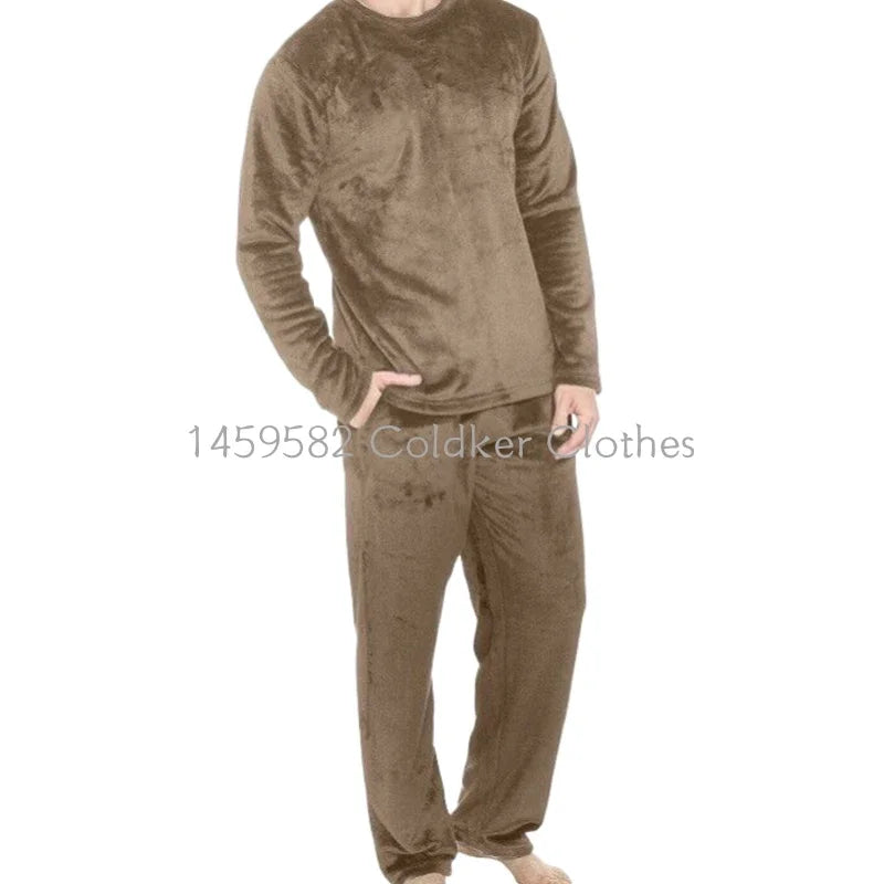 Winter Men's Suit Couples Coral Fleece Pajamas.