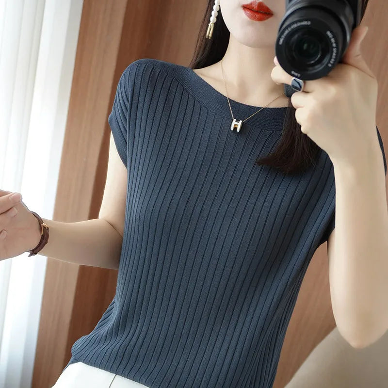 Spring Summer T-shirt Women Short Sleeves Slim.
