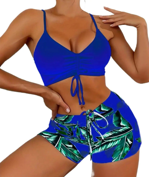 High Waisted Bikini Set for Women Two Piece Swimsuit Tummy Control Ruffle.
