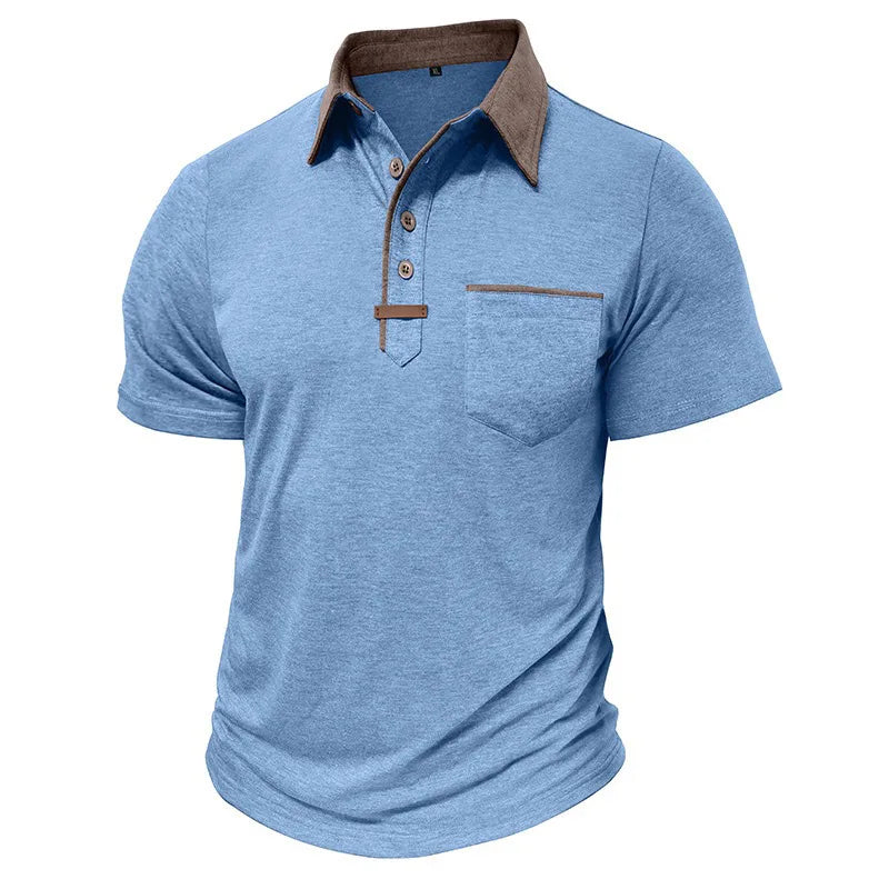 Man Polo Shirts Summer European and American Men's Short-sleeved Lapel T-shirt.