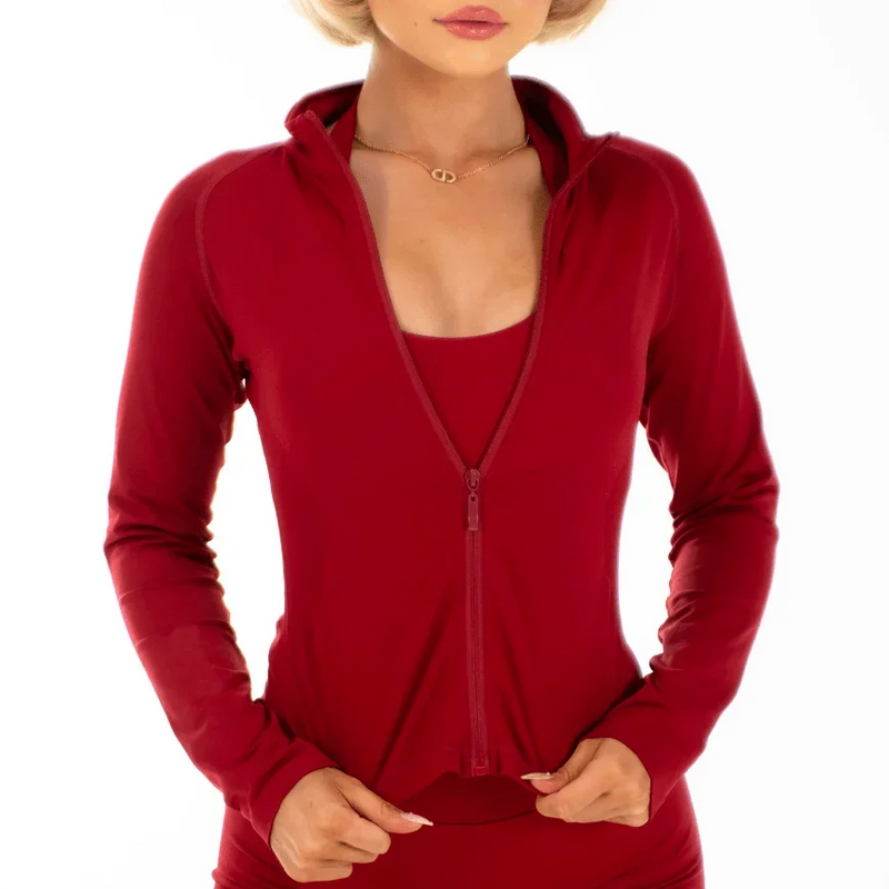 Dynamic Zippy Jacket 2 piece set yoga outfits Seamless Zip Tracktop Sports.
