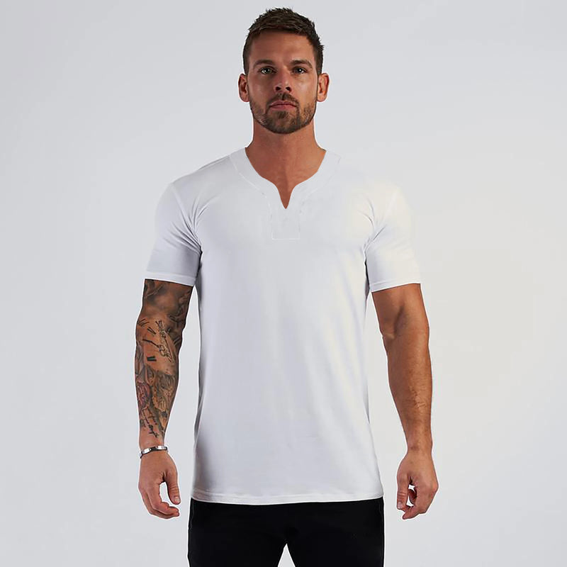 Mens Slim Fit Shirts Sports Casual Gym Fitness Bodybuilding Clothing.