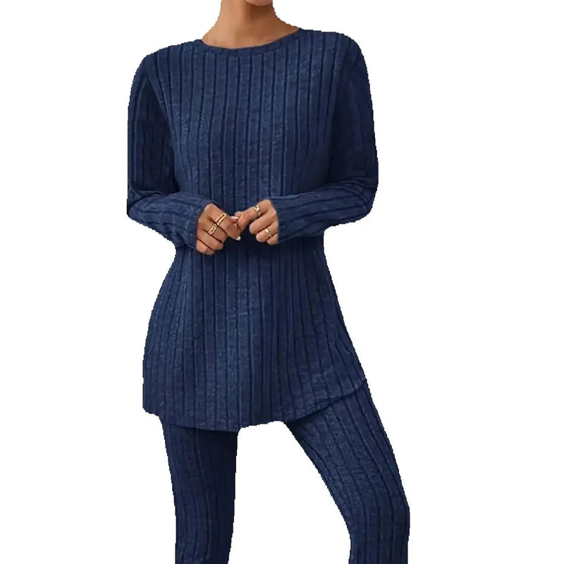 Women's Autumn and Winter Pajamas, Simple Solid Color.