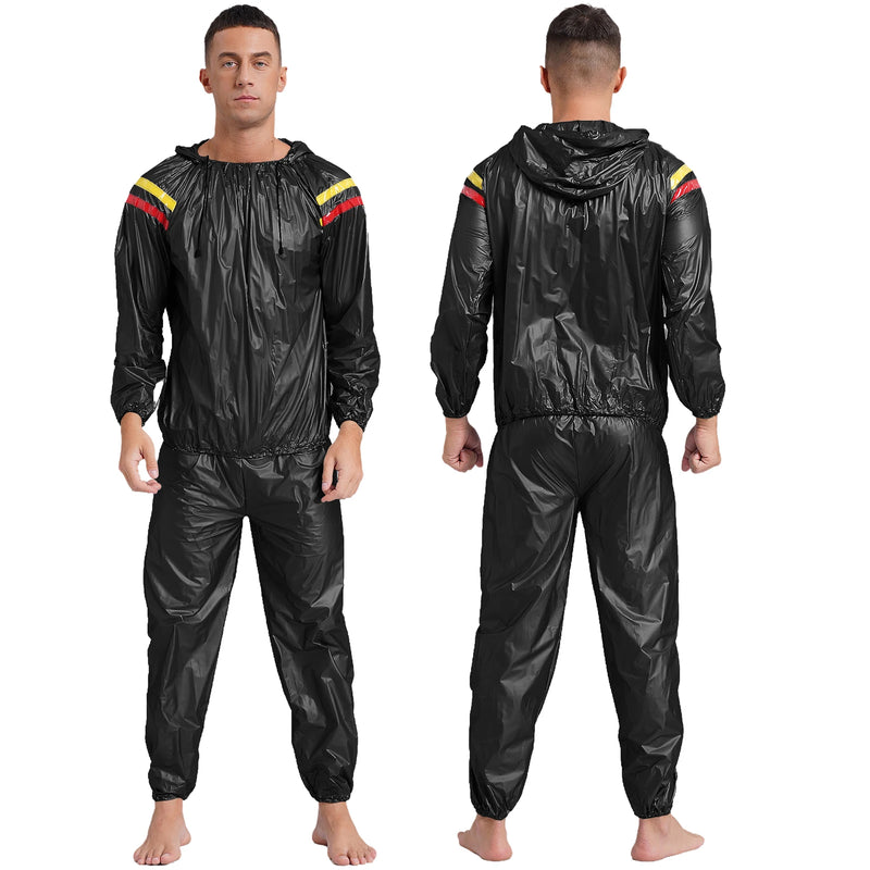 Mens Pullover Style PVC Sweating Suit for Boxing Gym Workout Fitness.