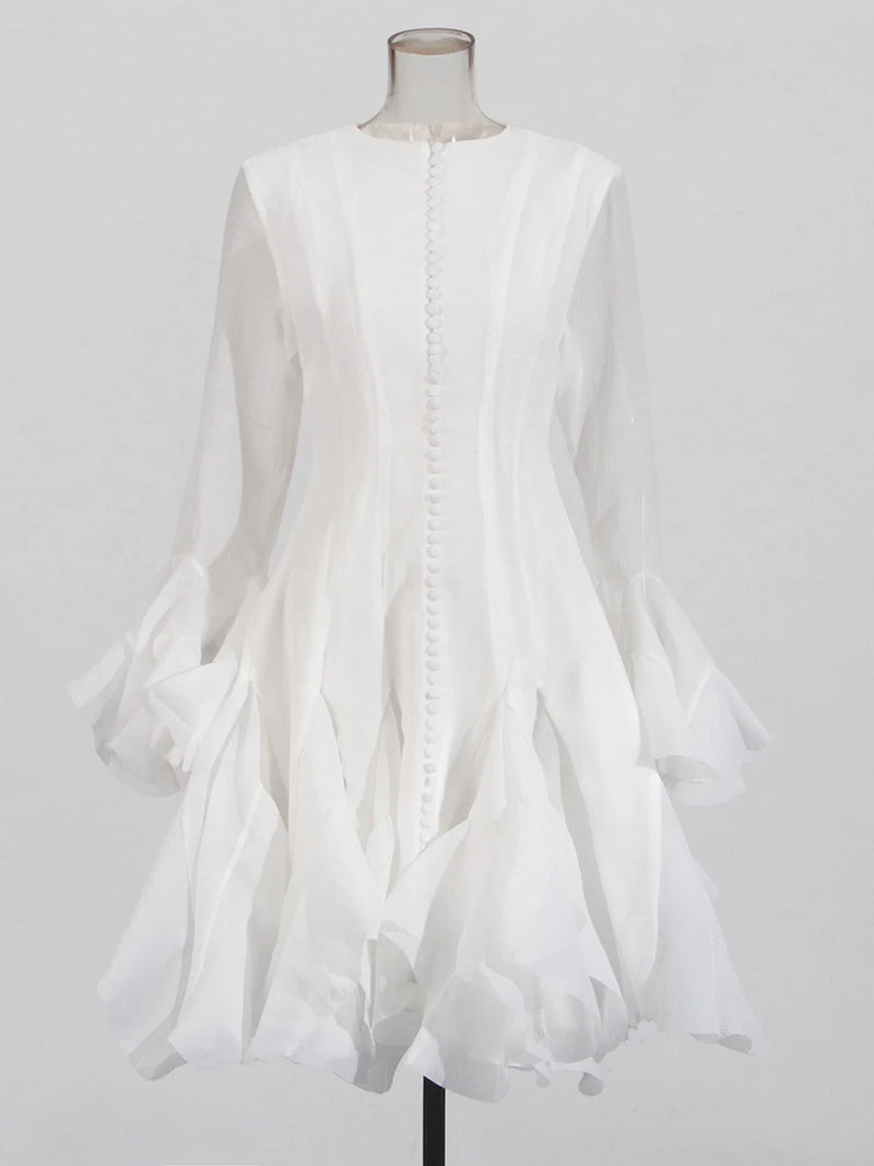 Women's Dress Irregular Pleated Patchwork Fashion.