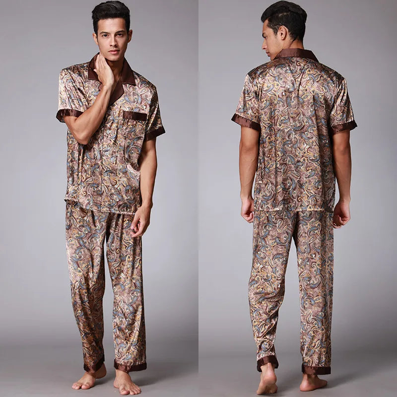 Spring Summer Men Pajamas Sey Plus Size Sleepwear Trouser.