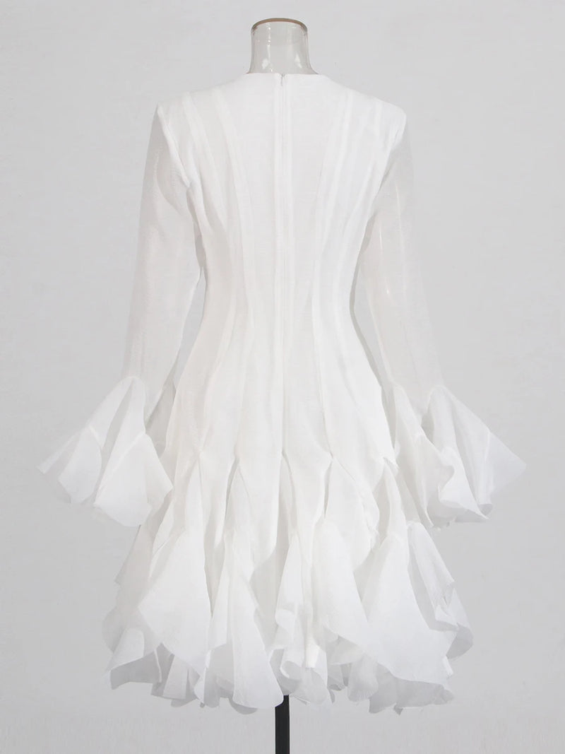 Women's Dress Irregular Pleated Patchwork Fashion.