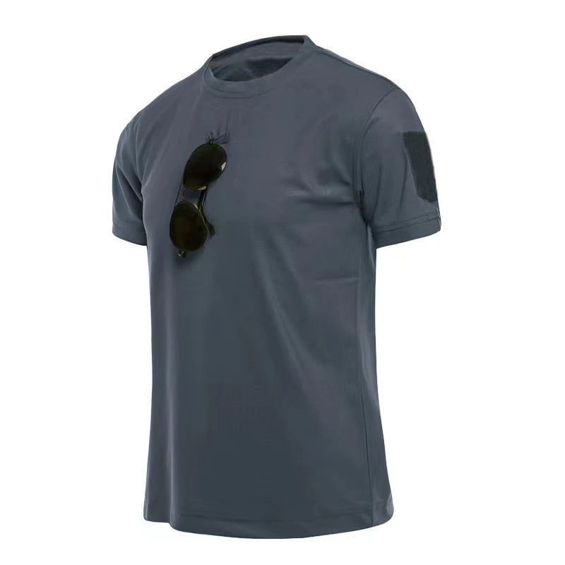Men's Summer T-shirt Male Camping Hiking Trekking Fishing Training Running.