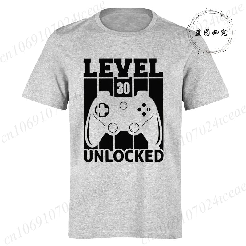 Men's Casual LEVEL 30 UNLOCKED Graphic T-Shirts.