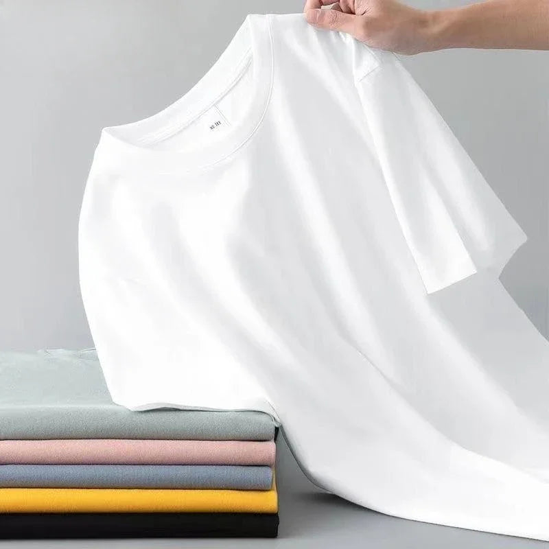 Pure Cotton Round Neck Short Sleeved T-shirt for Men and Women's.