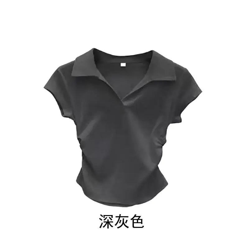 Cotton Summer Sexy Women's T Shirt Skinny Slim Basic Solid Crop.