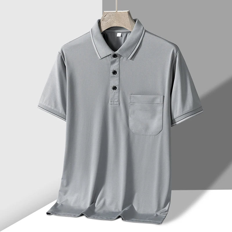 Polo Mens Tshirt for Dady Short Sleeve Turn Down Collar Business.