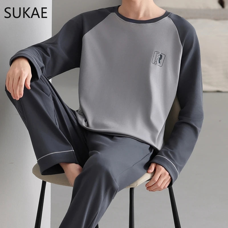 Smart Casual Boys Big Pajamas Set Autumn Winter.