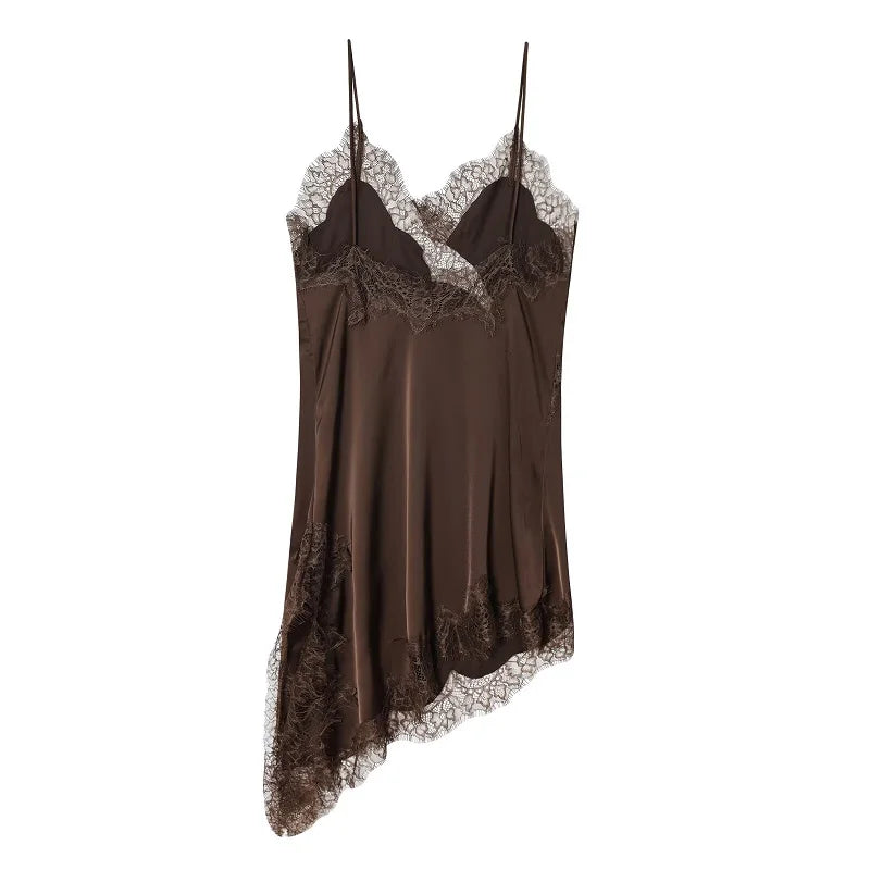 MUJER 2026 Lace Slip Dress Woman Black Backless Short Dresses.