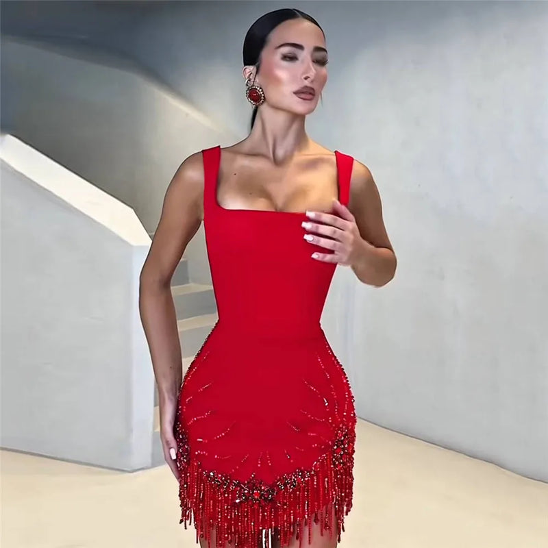 Women Sexy Sleeveless Bandage Dress.