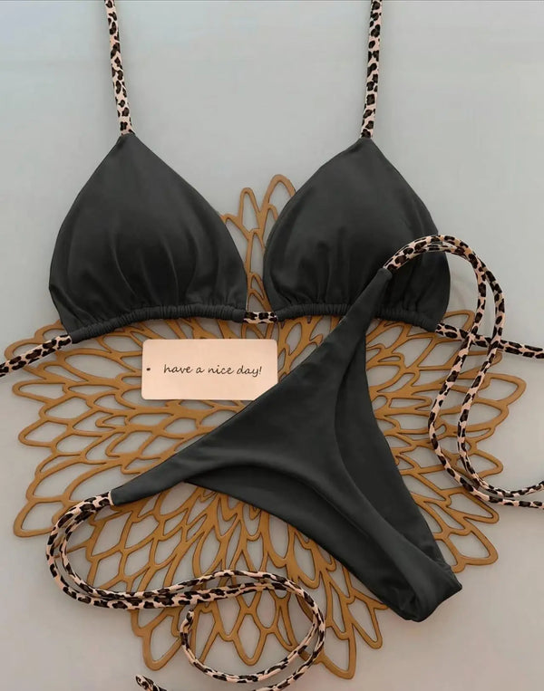 Bikini Women Swimsuit Beach Vacation Swimwear Leopard Printed Sexy Bikini.