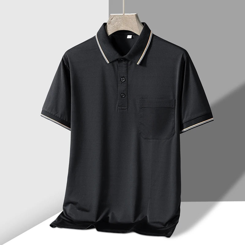 Polo Mens Tshirt for Dady Short Sleeve Turn Down Collar Business.