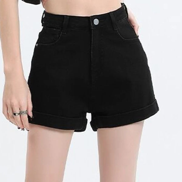 Summer Women Rolled Edge Hot Denim Shorts Lady Korean.