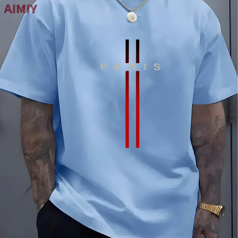 Man T-Shirt Casual Oversized Sports Loose Plus Milano Print Clothing Comfortable.