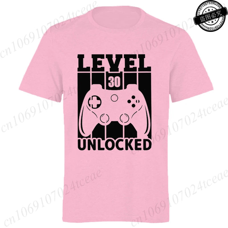 Men's Casual LEVEL 30 UNLOCKED Graphic T-Shirts.
