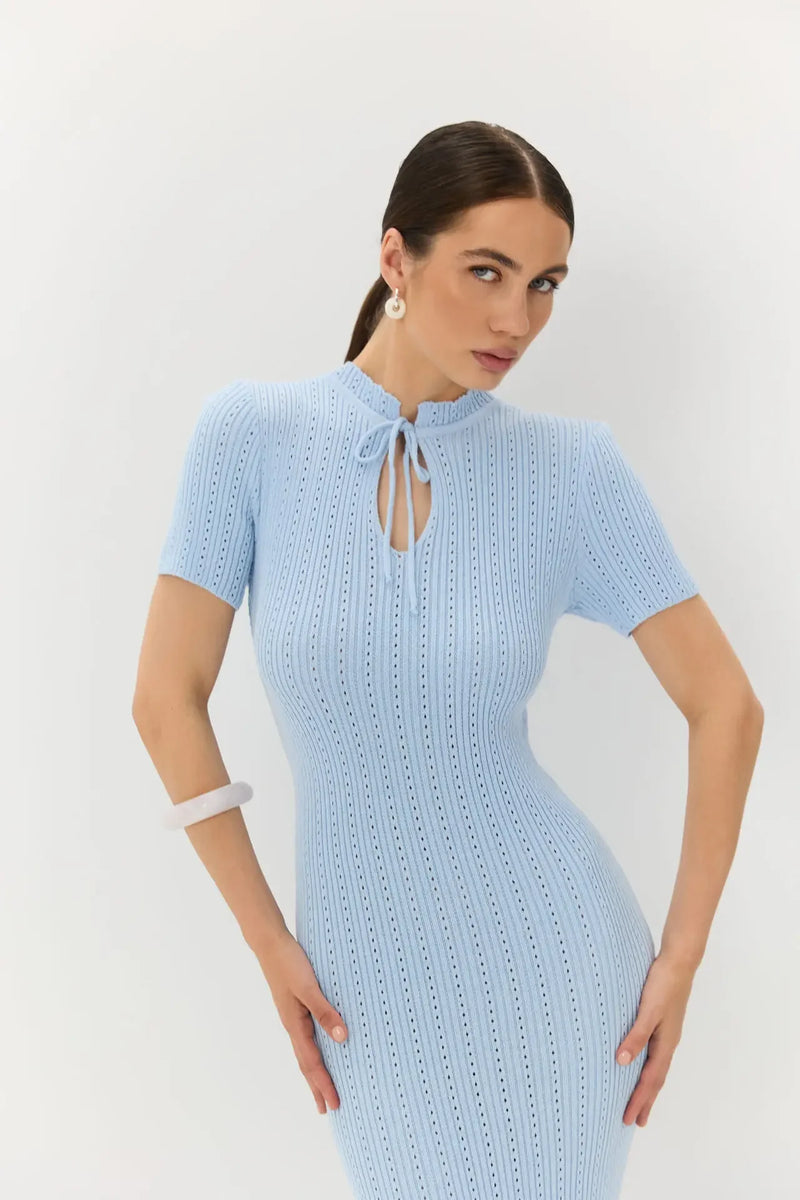 Elegant Sweater Dress Summer High Waist Woman Dress.