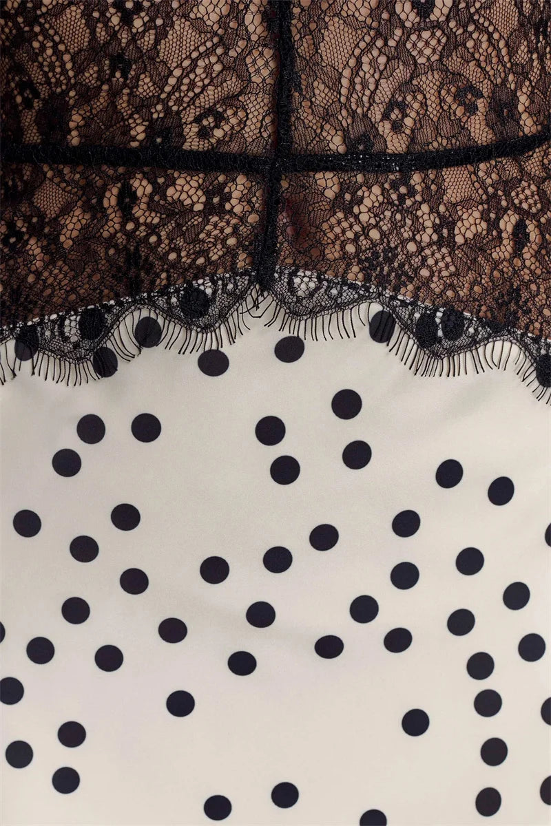 Women’s Mozision Polka Dot Backless Sexy Maxi Dress.