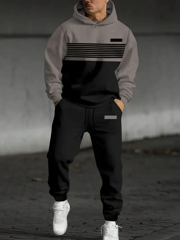 Autumn Sporty 3D Printed Hoodie Suit Men Sweatshirts Sweatpants Casual Fashion.