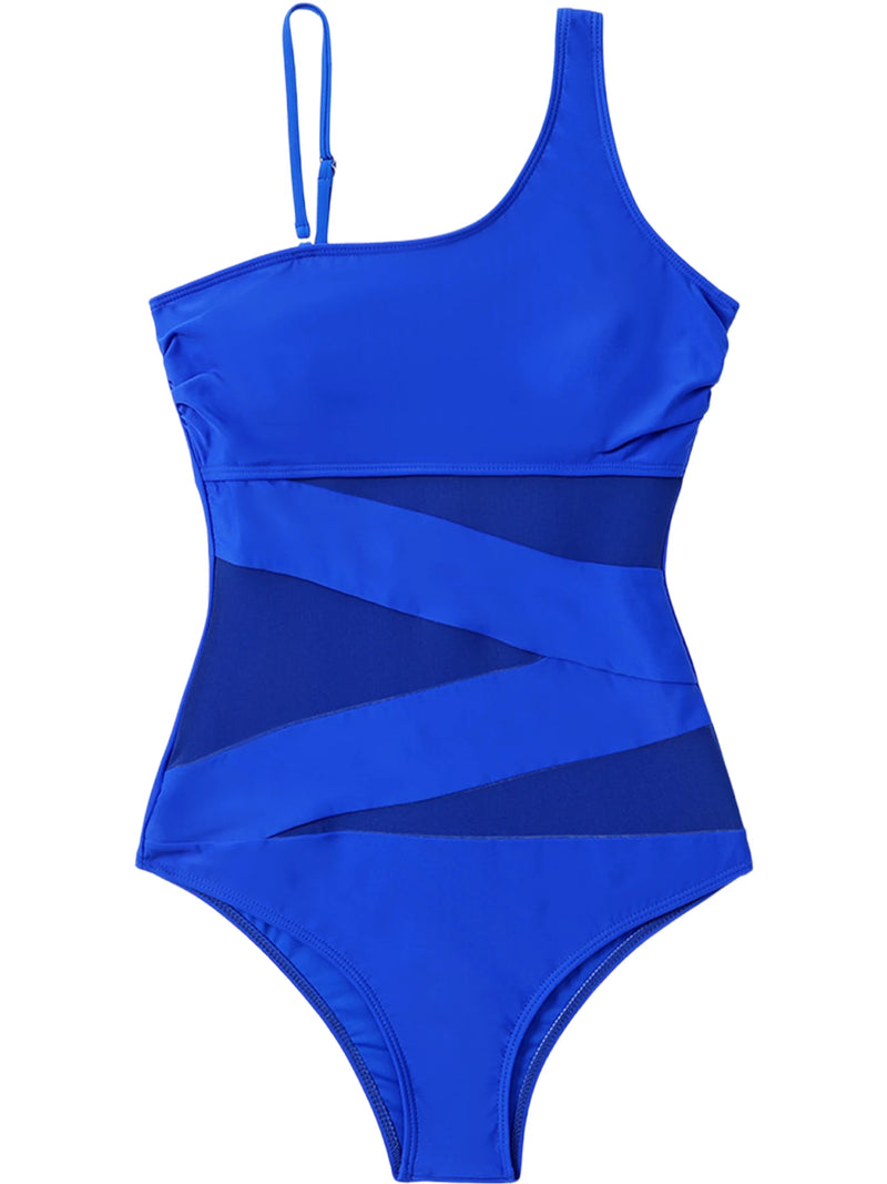 Sexy Mesh Patchwork Swimwear Women One Piece Swimsuit Female.