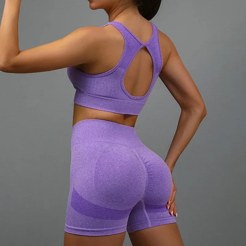 2Pcs Yoga Suit Yoga Sports Underwear Women's Fitness Suit Vest Running Sports.