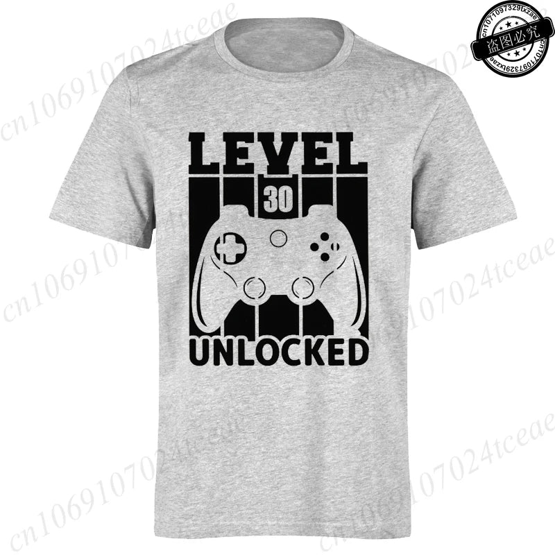 Men's Casual LEVEL 30 UNLOCKED Graphic T-Shirts.