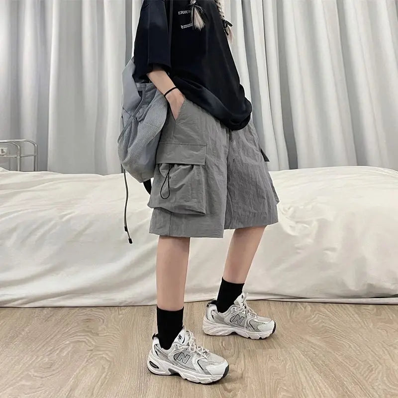 Men Summer High Waist Cargo Shorts American Style Streetwear Summer.