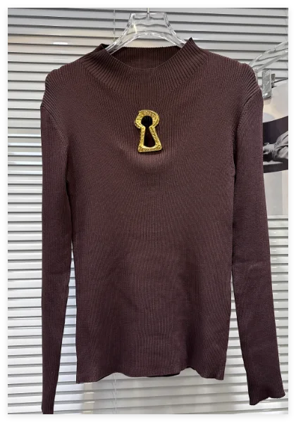 European Women Clothes Long Sleeve Waist-Cinching Knitted Long Dress.
