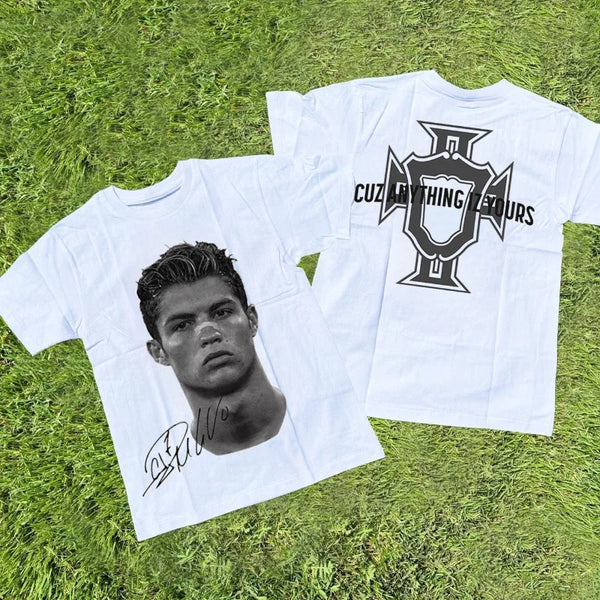 Cristiano Ronaldo Neymar Lionel Messi Football Superstar Portrait Printed Tee Men Women.