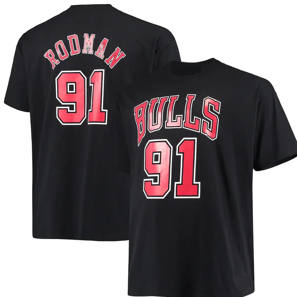 Dennis Rodman Name & Number Shirt Funny Black Cotton Tee Gift Men.